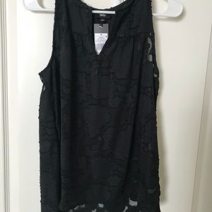 Sheer floral black blouse